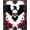 Black Red White, Pattern 2, variant on ODIKA 6'x9' Washable Area Rug Non-Slip, Easy Care, Matte Black Red Gothic Rose Design Crow and Vine Motif with Skeletal Branches for Family Room, Living Room, Master Bedroom