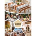 thumbnail image 5 of Burnt Orange Grey Stripe Table Cloth, Farmhouse Minimalist Striped Waterproof Tablecloth for Rectangle Tables, Reusable Washable Fabric Table Cover for Restaurant Kitchen Dining Tables 52"x70", 5 of 6