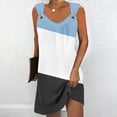 thumbnail image 2 of cfhntfmh Summer Casual Dress for Women Color Block Adjustable Strap Tank Dress Sleeveless Loose Sundress, 2 of 5