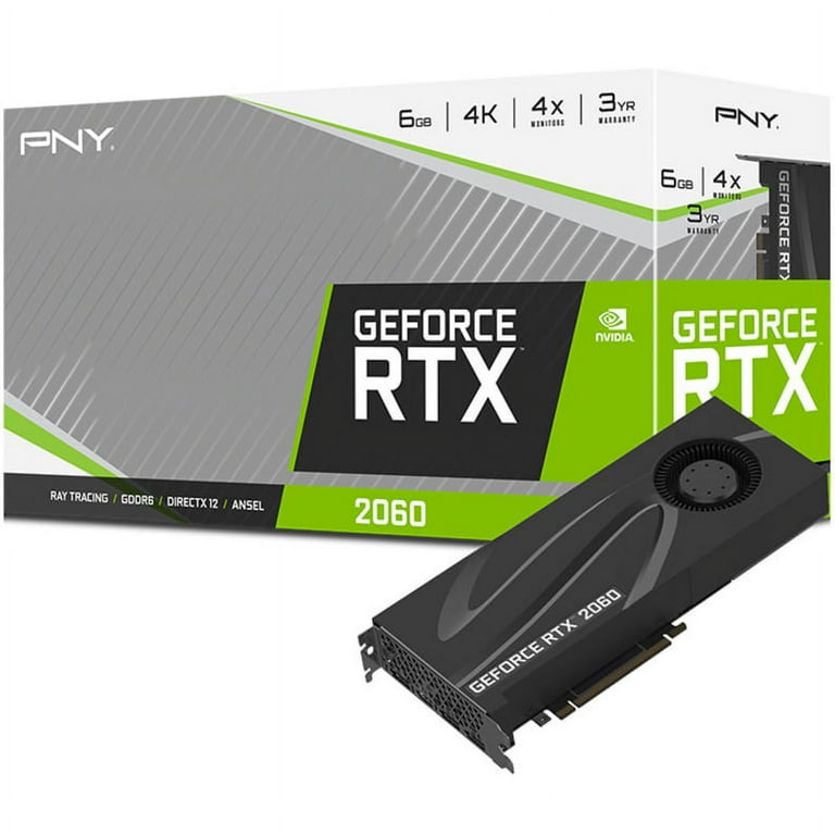 PNY NVIDIA GeForce RTX 2060 Graphic Card, 6 GB GDDR6, Full-height