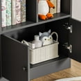 thumbnail image 2 of DIYART Black Kids Bookshelf, Kids Bookcase with 7 Cubbies and 2 Cabinets, Freestanding Book Storage Shelves for Bedroom, Playroom, Hallway, 2 of 7