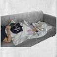 thumbnail image 6 of Funny Sloth Soft Flannel Fleece Throw Blanket, Speech Balloon Hola Holding Ice Cream Chilling, Cozy Plush for Indoor and Outdoor Use, 60" x 80", Purple Purple Grey, by Ambesonne, 6 of 6