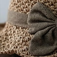 thumbnail image 5 of GILIGEGE Elegant Woven Straw Sun Hat with Bow，Breathable Sun Hat,Uv Protection Ruffle Straw Hat,Vintage Beach Hats with Bowknot, Straw Hats for Women Wide Brim Packable Travel Bucket Hats Beige, 5 of 9