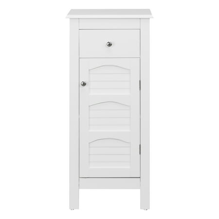 Drawers Bathroom Elegant Home Fashions Sierra Small Space Bathroom Storage Floor Cabinet with One Door and One Drawer ()
