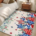 thumbnail image 5 of Independence Day Star Washable Area Rug 3 x 5 ft Farm Red Blue White Star Green Leaf Flower Linen, Soft Non Slip Rugs Stain Repellent Indoor Felt Carpet for Living Dining Room Bedroom Home Office, 5 of 9