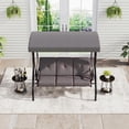thumbnail image 3 of Chaise Balançoire de Patio Extérieure à 3 Places avec Auvent Réglable et Dossier Inclinable – Cadre en Métal Robuste – Coussins Épais Amovibles – Résistant aux Intempéries – pour Cour Arrière, Jardin, Véranda, Bord de Piscine, 3 of 8