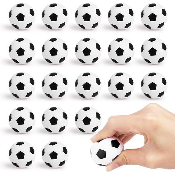 Miniature Soccer Ball Squishy for Adults Foam Sensory Gadget 1.57 Inch Spherical Panel Design Office Desk Accessory Pressure Relief Tool 3 Pack