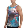 thumbnail image 2 of Picia Cute Underwater Axolotl Printed Men’s Performance Tank, Men's Workout Tank Top Moisture-Wicking Tank Top Muscle tee, Breathable Workout Shirt-XX-Large, 2 of 7