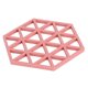 thumbnail image 4 of Juego de 4 alfombrillas resistentes al calor de TPR con rejilla hexagonal roja para uso en la mesa del comedor y la cocina, protegen las superficies de platos y tazas calientes, 4 of 8