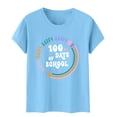 thumbnail image 4 of Liquidation! T-shirts Graphiques pour Femmes Uooqdmx, T-Shirt 100 Jours d'École, T-Shirts de Rentrée Scolaire, T-Shirt 100 Jours d'École T-Shirts d'Enseignant Joyeux 100e Jour, T-Shirts d'Enseignant, Bleu 3TG, 4 of 5