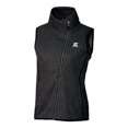 thumbnail image 2 of Women's Cutter & Buck  Heather Charcoal Richmond Flying Squirrels Mainsail Sweater Knit Asymmetrical Full-Zip Vest, 2 of 3