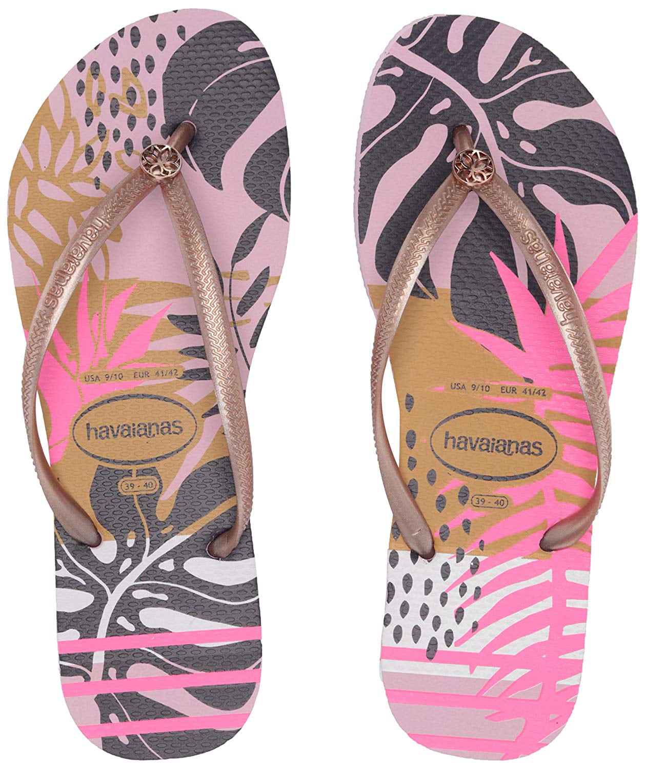 Havaianas - Havaianas Womens Slim Foliage Sandal, Adult, Rose Quartz ...
