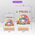 thumbnail image 5 of Devon Rex Celebrates Rainbow Pride Month LGBT LGBTQ+ Acrylic Plaque Sign Ashwood Base Cat Lover Kitten Owner Gifts Home Desk Decor - 01003, 5 of 5