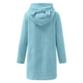 thumbnail image 5 of Telankuip Cute Sweatshirts Dress for Women Fuzzy Pullover Hoodies Casual Solid Color Comfortable Soft Warm Winter Pajamas Sleepwear Dresses Blue XL, 5 of 5