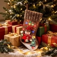 thumbnail image 5 of Jumbo 3D Christmas Stockings, Light‑up Christmas Stocking, Large Xmas Stocking with 3D Character Appliques & LED Lights, Vintage Hanging Gift Sack for Fireplace Mantel Home Holiday Decoration, 5 of 7