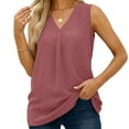thumbnail image 5 of LYXSSBYX Tank Tops for Women Women Blouse T-Shirt Tunic Tops Loose Casual Sleeveless V-Neck Solid Casual, 5 of 9