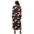 thumbnail image 2 of Tutolipy Capybara Printed Dresses for Women Long Sleeve Maxi Dresses V Neck A Line Dress Wedding Guest Holiday Beach Long Dress, S, 2 of 7