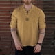 thumbnail image 1 of Camisa de algodón y lino de manga corta para hombre, camisa Medieval de Cosplay, blusa informal de pirata Retro, con cordones, para fiesta de Halloween, 1 of 5