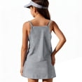 thumbnail image 4 of UQJfacai Girls Sleeveless Tennis Dress Kids Spaghetti Strap Golf Dress School Sports Dresses Outfit with Shorts Pockets 5-15 Years, 4 of 5