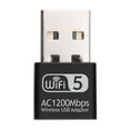 thumbnail image 1 of 2.4G 5G AC1200Mbps Tarjeta de red inalámbrica Adaptador USB Banda dual, 1 of 8