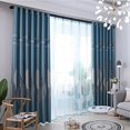 thumbnail image 2 of Cortina opaca para ventana, cortina para dormitorio, balcón, cortina con estampado de hojas, 39,37 x 98,43 pulgadas (azul), 2 of 8