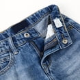 thumbnail image 4 of KIDSCOOL SPACE Little Boys Jeans,Elastic Band Inside Straight Fit Ripped Denim Pants,Blue,5-6 Years, 4 of 6