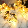 thumbnail image 2 of LWHAO Metal Fairy Lights, Battery Powered Geometric String Lights 10ft 20LED Rose Gold Decoration Light Warm White for Christmas Wedding Birthday Valentine Party Bedroom Indoor, 2 of 9