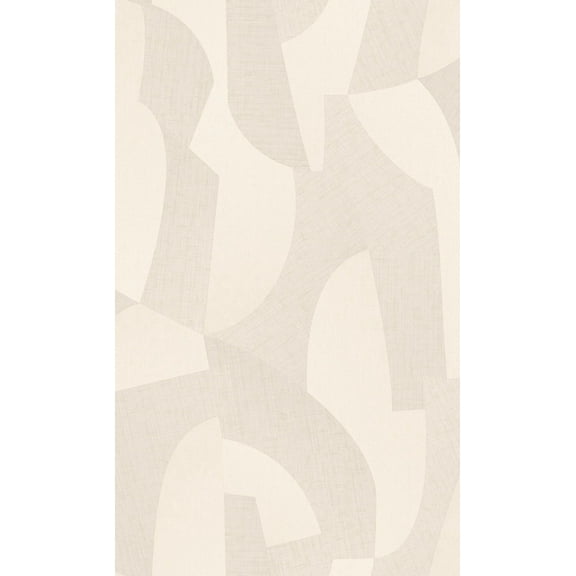 Beige Abstract Shapes Geometric Wallpaper, Double Roll, 57 sqft