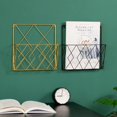 thumbnail image 5 of Wall Mounted Magazine Rack, Metal Magazine Rack, Newspaper Rack, Newspaper Basket, Wall Mounted Magazine Rack, Magazine Rack, Newspaper Storage Organizer, Metal Wire Black Decoration Shelf Files (Gold, 5 of 5