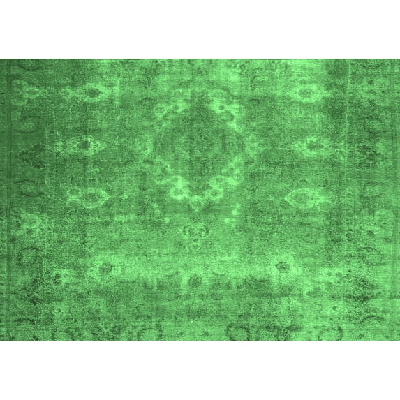 Ahgly Company Indoor Rectangle Persian Emerald Green Traditional Area Rugs, 8' x 12'