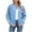 Blue, variant on hotojiny Zip up Jackets for Women Trendy Textured Lightweight Jacket Casual Long Sleeve Coat Outerwear Fall Fashion Outfit