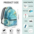 thumbnail image 6 of Teal Gold Marble Backpack for School,Cute School Bag,Schoolbag with Adjustable Shoulder Straps & Padded Back,15.3"x11"x7.1".﻿, 6 of 6