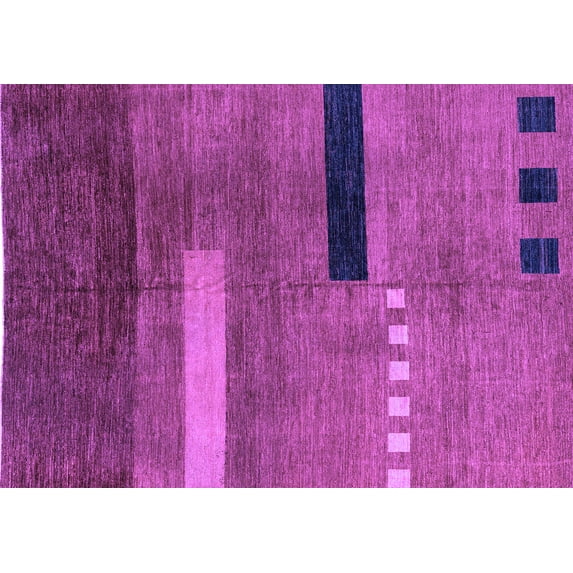 Ahgly Company Indoor Rectangle Abstract Purple Modern Area Rugs, 2' x 4'