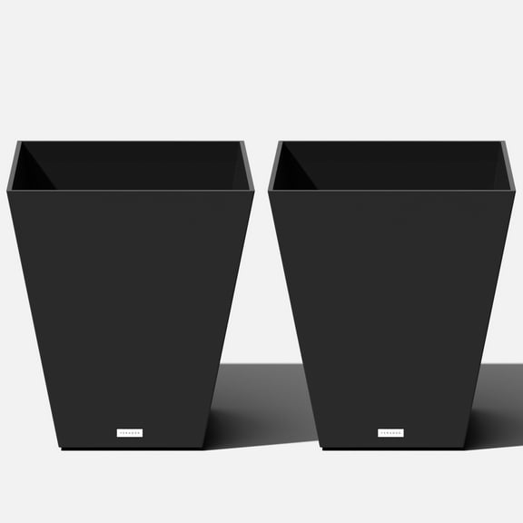 Veradek Pure Series Nobleton 22" Plastic Planter 2-Pack Black