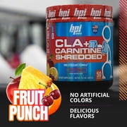 BPI Sports CLA + Carnitine Shredded for Lean Muscle & Fat Loss, Fruit Punch, 14.1 oz, 50 Servings