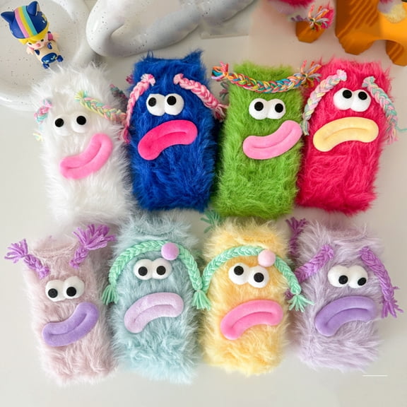 TBKOMH Funny Plush Monster Slipper Socks, Cute 3d Big Lip Fuzzy Floor Socks, Soft Warm Novelty Socks for Indoor Home Wear