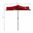 thumbnail image 2 of Costway 9ft Half Round Market Umbrella, Wine, Crank Lift, UV Resistant, Steel Frame, 2 of 9