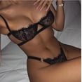 thumbnail image 3 of Conjunto de lencería sexy con tirantes de acero de estilo europeo y americano con tres puntos, 3 of 5