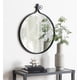 Kate and Laurel Yitro Round Industrial Modern Metal Framed Wall Mirror, 23.5x28.5, Gold ...
