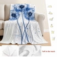 thumbnail image 5 of Watercolor Dandelion Blanket Soft Cozy Warm Twin Blanket for Bed, Plush Fuzzy Flannel Fleece Blankets for Sofa, Pastoral Spring Blue Flowers Throw Blankets for Couch, Gifts for Men, 60"x80", 5 of 9