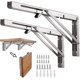 thumbnail image 1 of 2pcs Folding Bracket, 10 Inch Stainless Steel Folding Shelf Brackets, 1 of 5