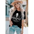 thumbnail image 1 of POGLIP Women's Black NASHVILLE MUSIC CITY Graphic Print Crew Neck T Shirt, 1 of 6