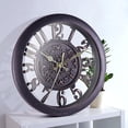 thumbnail image 4 of Horloge Murale Rétro Grande de 11 Pouces, Sans Tic-Tac, à Piles, Horloge Murale Vintage Européenne d'Intérieur pour Salon et Cuisine à la Maison - Noir, 4 of 7