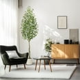thumbnail image 3 of Artificial Olive Tree, Faux Olive Tree Indoor Fake Silk Plant with Realistic Trunk, Leaves, Fruits and White Planter, Faux Potted Tree for Home Decor and Housewarming Gift, 1Pack/2Pack, 3 of 7