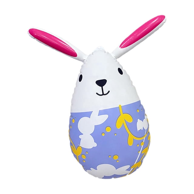 Decoración inflable de huevo de Pascua, decorativa, suministros para fiestas Huevo de conejito inflable Violeta