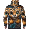 thumbnail image 3 of Bingfone Playful Leopard Art Men's Drawstring Hoodie Long Sleeve Pocket Sweatshirts-Large, 3 of 6