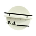 thumbnail image 4 of Wall Shelf Mail Organizer Key Holder Made of Wood with Storage Tray for Living Room Bedroom Dorm Decor, 4 of 9
