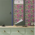 thumbnail image 5 of Ambesonne Floral Peel & Stick Wallpaper for Home, Aquarelle Paint Brushstroke, 13"x36", Hot Pink Green and Fuchsia, 5 of 5