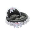 thumbnail image 4 of Soft Plush Dog Bed Non-Slip Portable Cat Sleeping Pad Lace Bow Decor Comfortable S, 4 of 9
