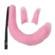 thumbnail image 4 of Juego de 3 uds de orejas y cola de felpa, accesorios para el cabello de cola larga peluda, diadema para disfraces de utilería, juego de rol, , Rosado Yinane Traje de juego de cosplay, 4 of 8